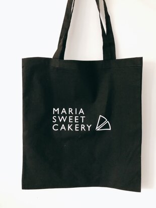 mariasweetcakery katoenen tas zwart