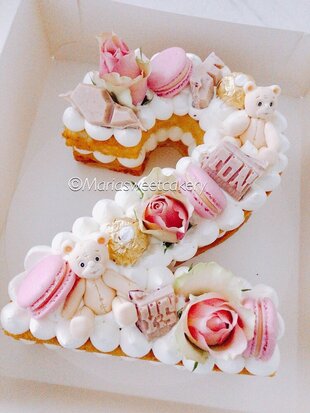 mariasweetcakery Cijfer cake beertjes