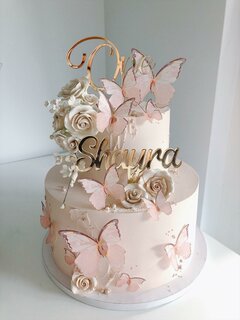 Vlinder bloemen taart